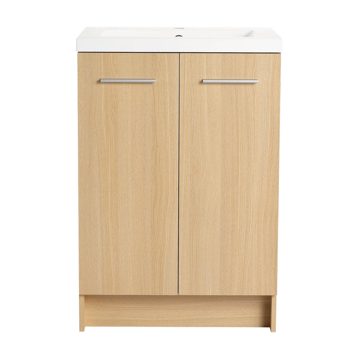 Floating Bathroom Vanity With Sink, Wall Mounted Double Door Storage
