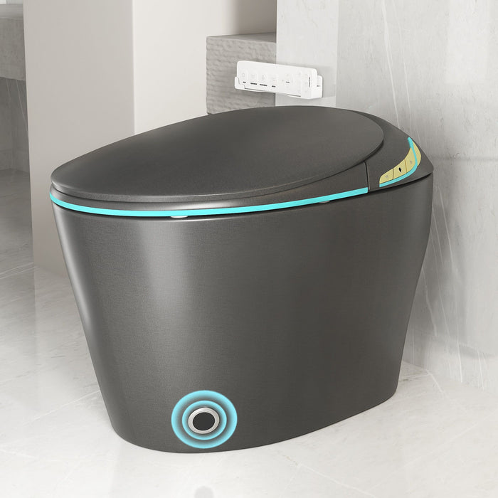 Unique Smart Toile With Built In Bidet, Auto Open / Close Seat, Foot Sensor, LED Display, Night Light, Warm Water & Dryer Ceramic