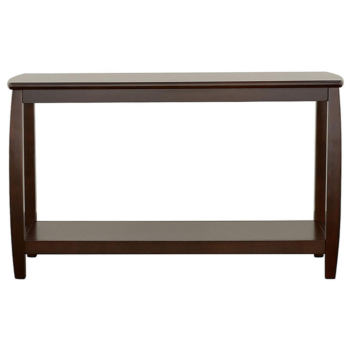 Rectangular Sofa Table With Double Shelf - Brown