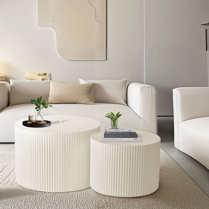 Wave Stripe Nesting Coffee Table (Set of 2)