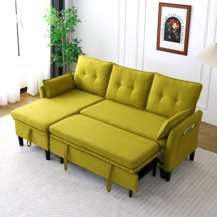 L-Shaped Reversible Chaise Sectional Sofa With Storage