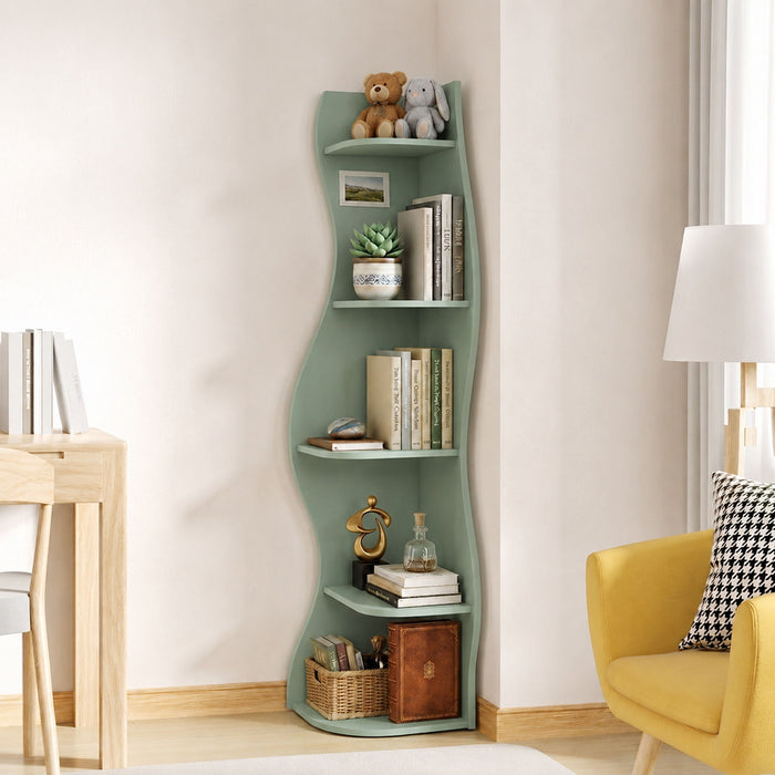5 Tier S - Shaped Corner Shelf For Living Room