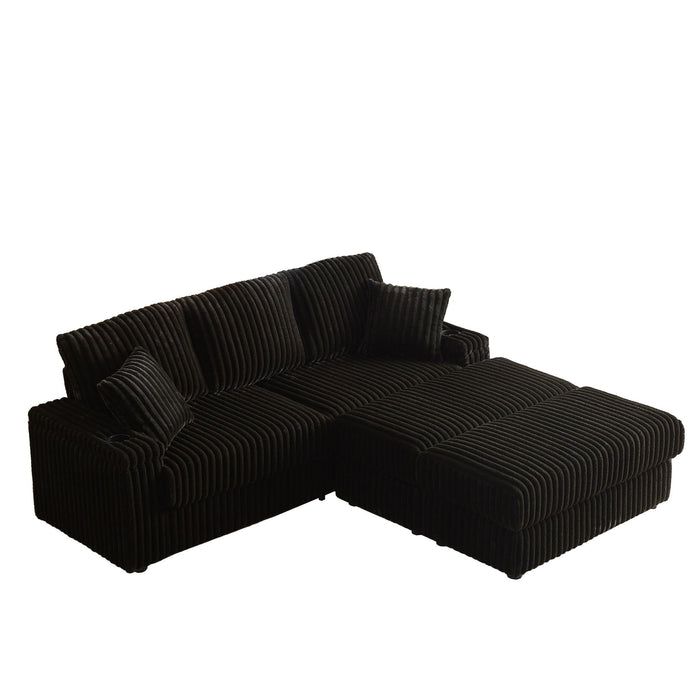 3 Seater Sofa With 2 Ottomans For Living Room