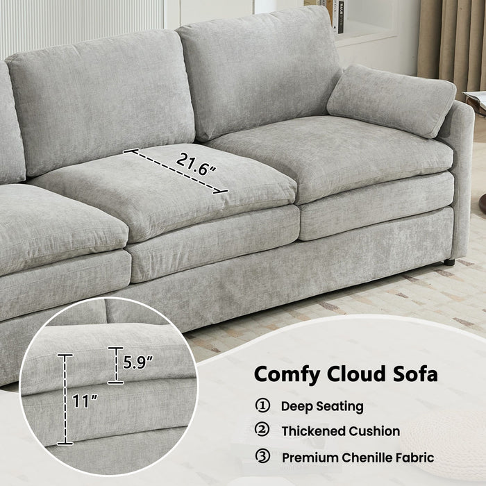 Cozy Upholstered 3 Seater Sofa With Double Cushion