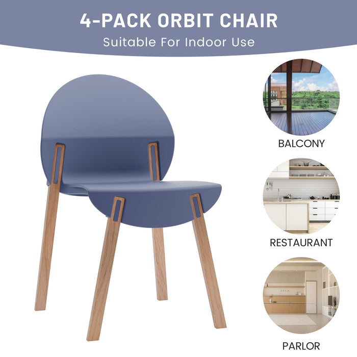 4 Piece Set Of Single Chairs With A Folding Square Table