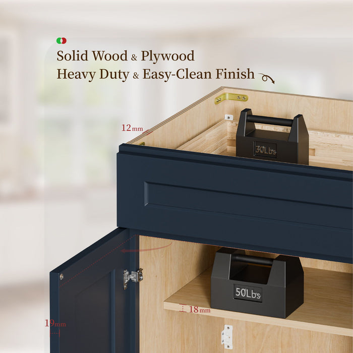 Shaker Base Cabinet & Soft-Close Door And Drawer