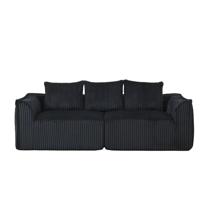 Minimalist 3 Seater Sofa With Curved Lines And Gently Sloped Backrest