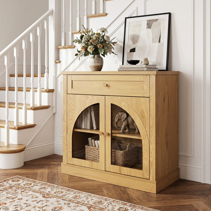 Modern Sideboard Cabinet With 1 Drawer And 2 Arched Doors