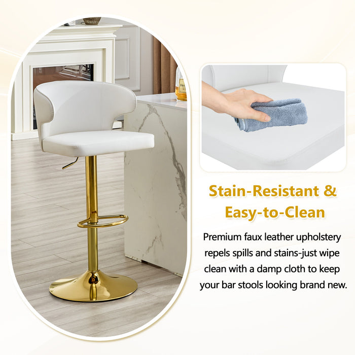 Adjustable Swivel Bar Chair With High Back Support