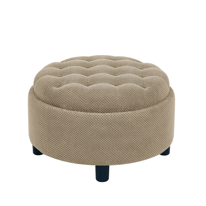 Storage Round Footstool Table Ottoman