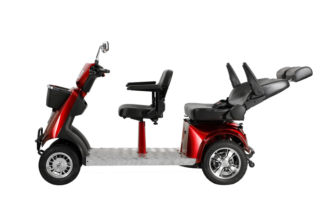 Electric Mobility Recreational Travel Scooter For Adults, Mobility Scooters, 4 Wheel Powered Mobility Scooters - Red