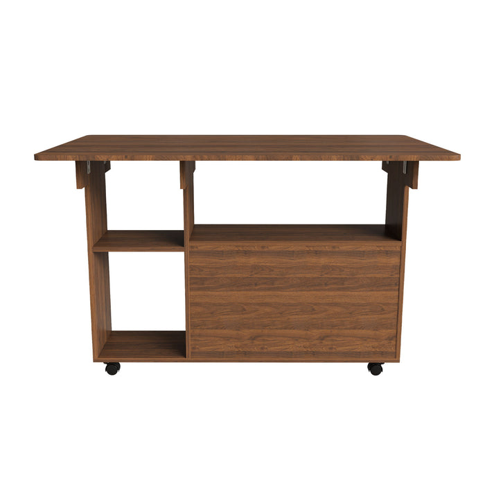 Multi Functional Folding Table With Storage Shelves And Wheels