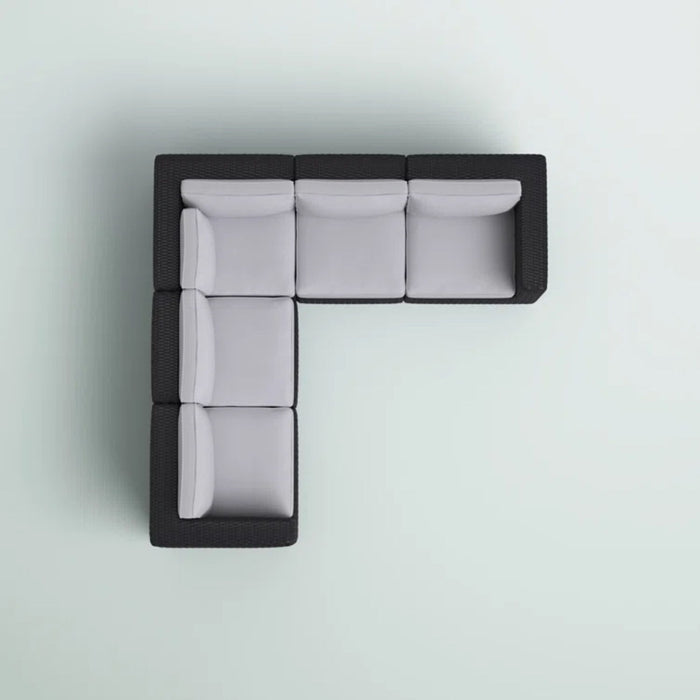 Luxurious Wicker Patio Sectional With Weather Resistant Sunbrella Cushions