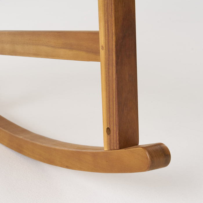 Muse - Outdoor Acacia Rocking Chair With Slat Design - Teak