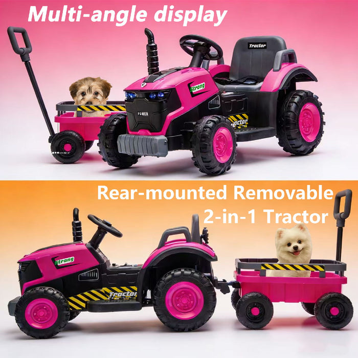 Kids Electric Ride On Tractor With Trailer