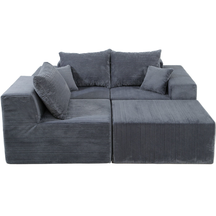 Modular Sectional Sofa, Convertible Couch With Chaise Corduroy