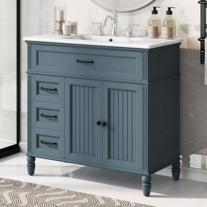 Bathroom Vanity With Sink, Freestanding Cabinet & Drawers