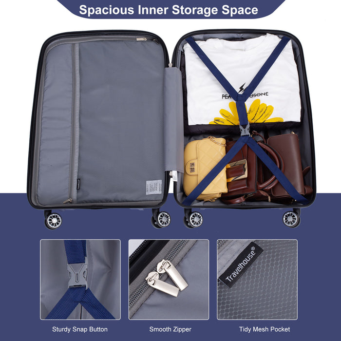 Hardshell Suitcase Double Spinner Wheels Luggage Sets, Lightweight With Tsa Lock, 3 Piece Set