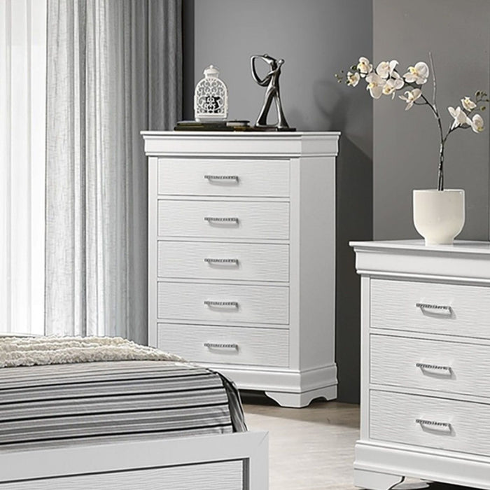 Chest, 5 Drawer Storage Furniture - White