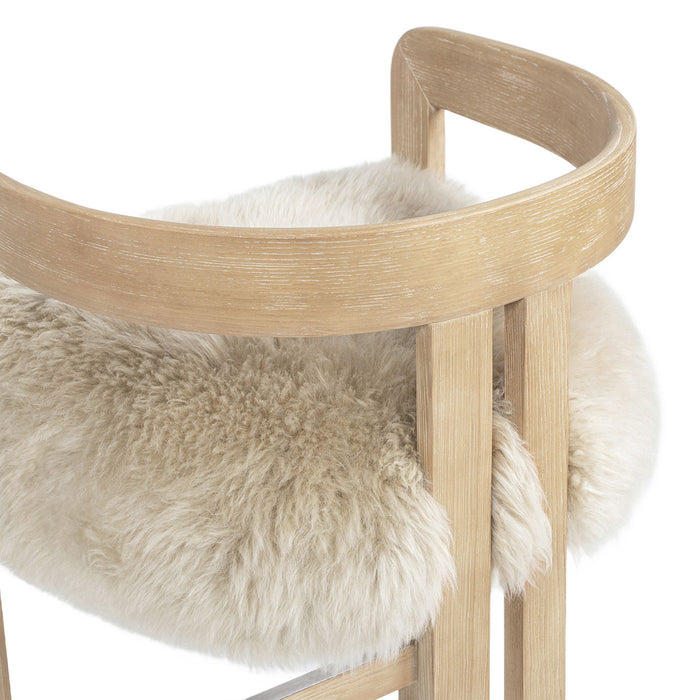 Millwick - Low Back Genuine Fur Counter Stool - Natural Blonde