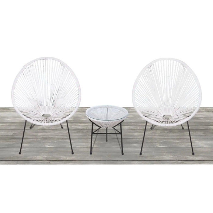 Outdoor Conversation Set With Ergonomic Lounge Chairs And Tempered Glass Table