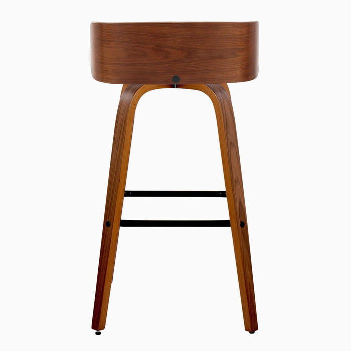 Maya - Mid Century Modern Fixed Height Barstool With Swivel And Square Footrest (Set of 2)