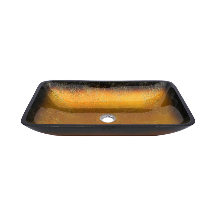 Gradient Tempered Glass Vessel Sink With Pop-Up Drain