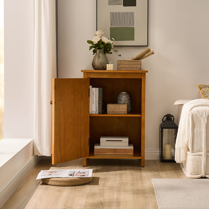 Floor Cabinet With Doors & Adjustable Shelf, Storage Cabinet For Entryway