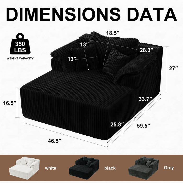 Chaise Lounge Chair, Deep Seat Sleeper Couch For Living Room