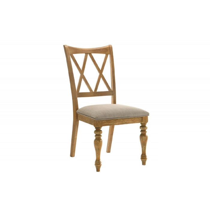 Dining Chair, Double X Back Kitchen Chairs (Set of 2) - Brown