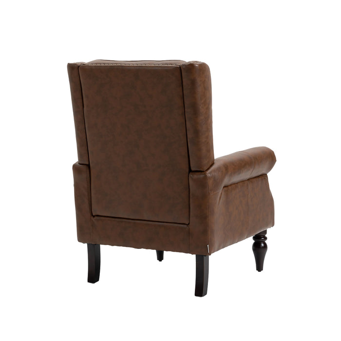 Modern Accent Armchair With Sturdy Wood Legs
