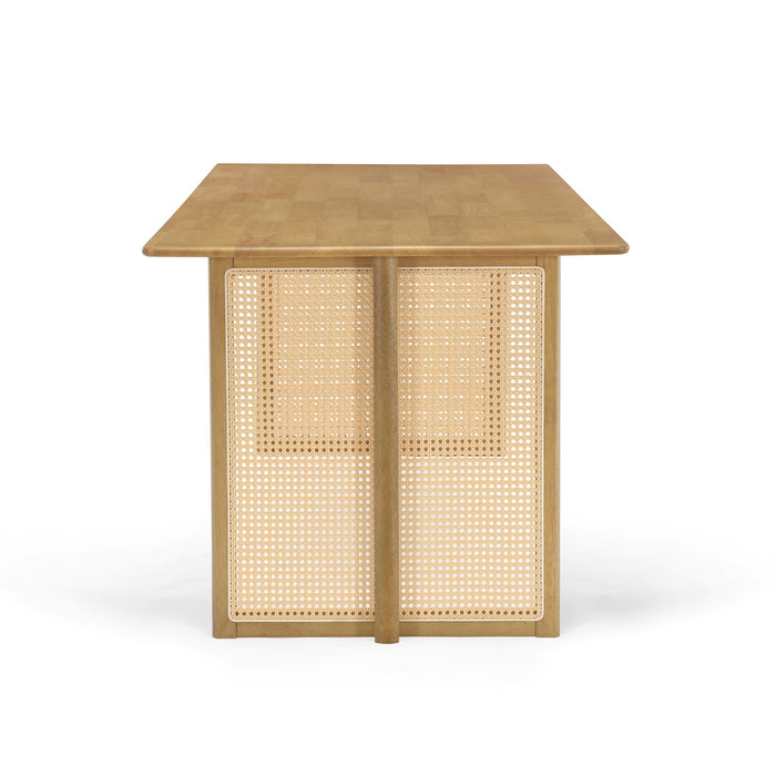 Dining Table With Rattan Accents