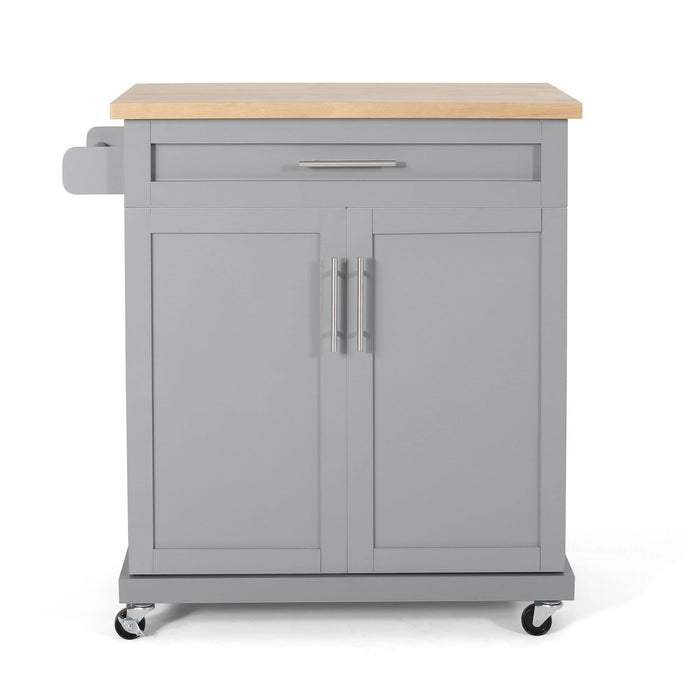 Negley - Contemporary Kitchen Cart With Wheels - Gray
