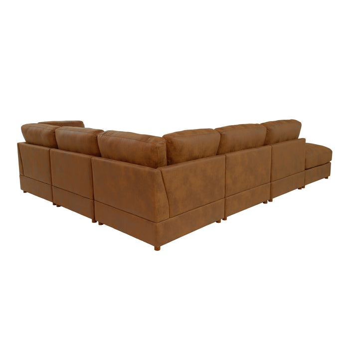 Modular Upholstered Sectional, Medium Firm Seat Cushion, Custom Configuration - Brown