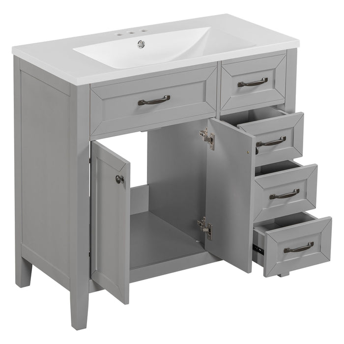 Modern Bathroom Vanity With Sink, Freestanding With Drawers And Doors