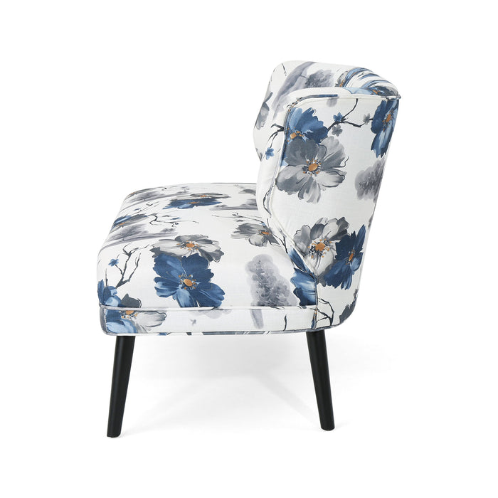 Elegant Classic Upholstered Loveseat With Curved Backrest