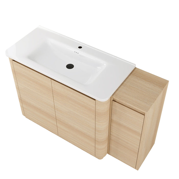 Freestanding Bathroom Vanity With Sink, 1 Small Storage Cabinet, Soft Close Door