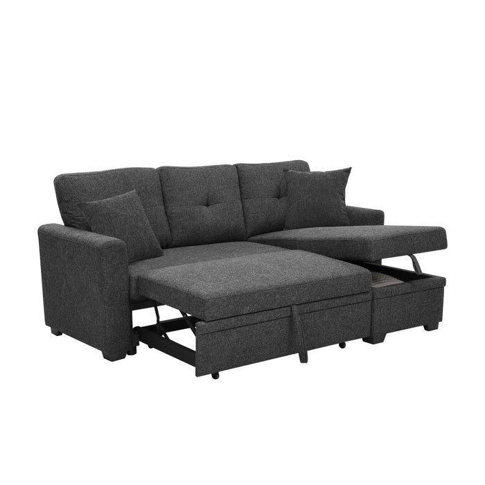 Upholstered Sectional With Pull Out Bed And Chaise Storage