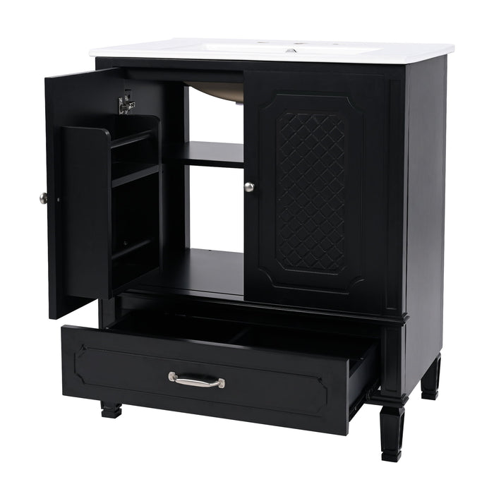 Bathroom Vanity With Sink, Soft Closing Door, Multi Functional Storage