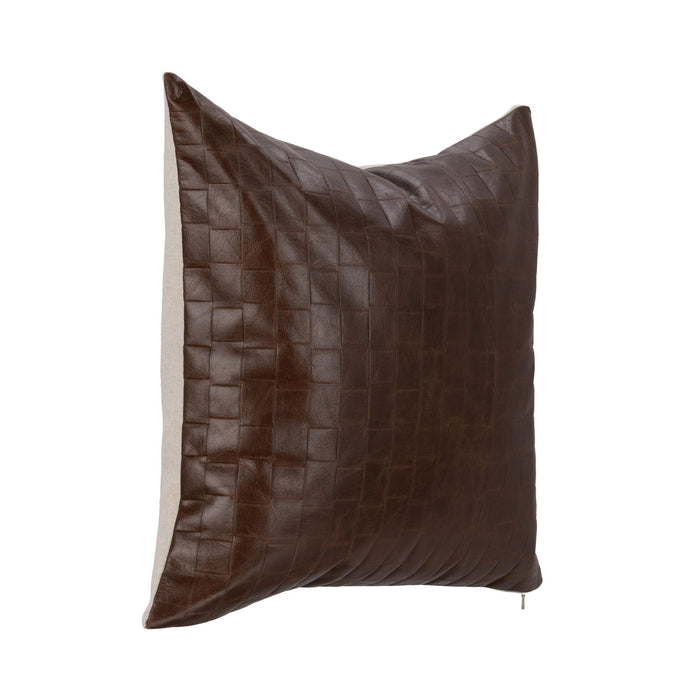 Leather Seston - 20" x 20" Pillow - Brown