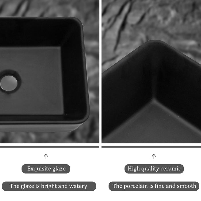 Modern European Design Ceramic Rectangular Vessel Bathroom Sink