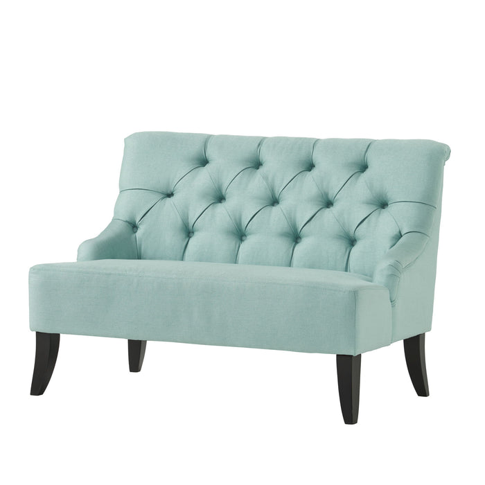 Nicole - French Style Upholstered Loveseat With Tufted Backrest