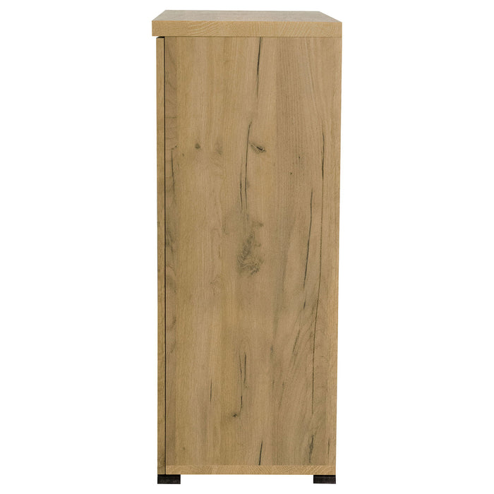 Door Accent Cabinet With Screens - Brown