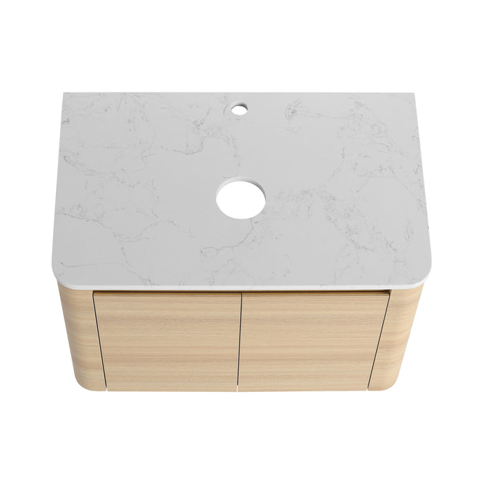 Wall Mounted Bathroom Vanity With Soft Close Door, Excluding Sink
