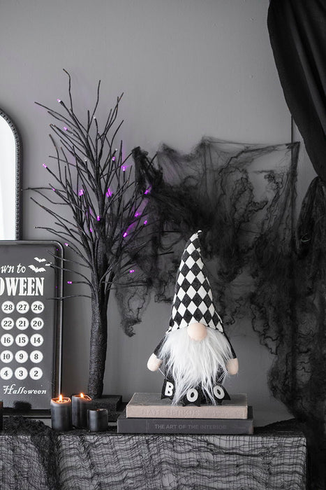 Gnome Decor, For Halloween Decor - Black / White