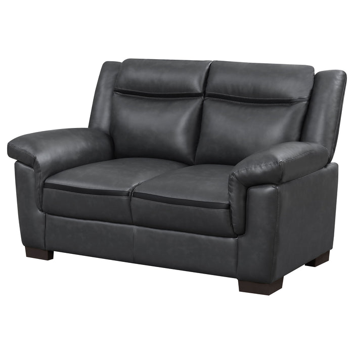 Jacob - Loveseat With Pillow Top Arms Upholstery - Gray
