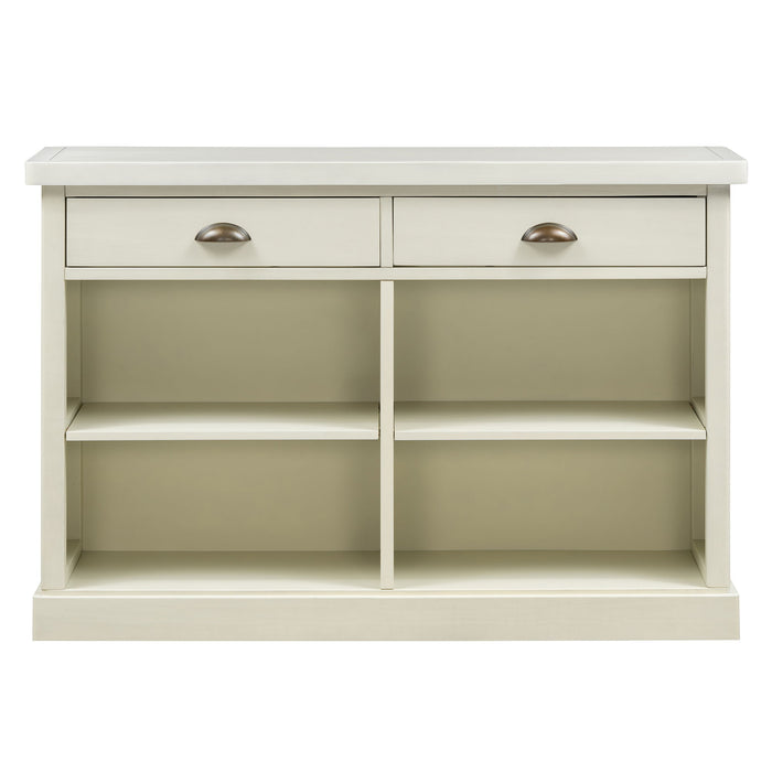 Console Table With 2 Drawers And Open Shelves