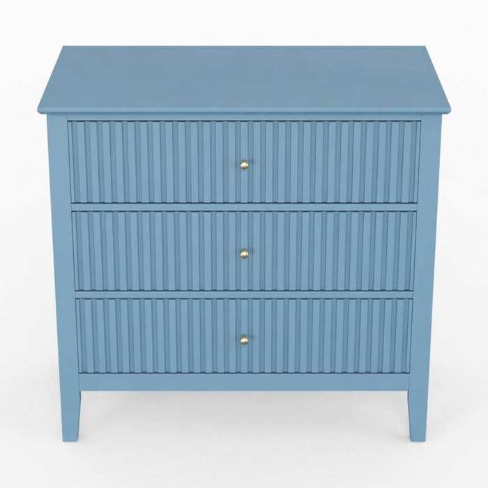 Fluted 3 Drawer Nightstand With Soft Close Slides