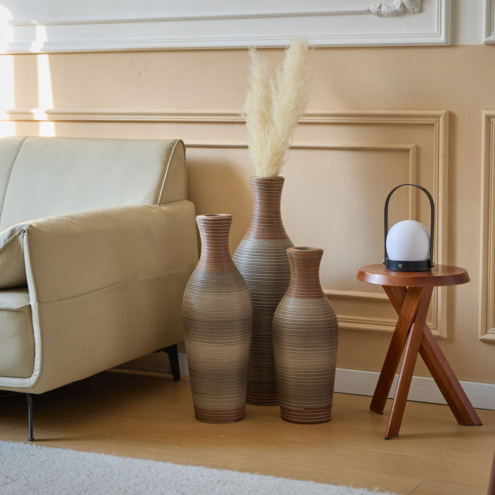 Classic And Neat Floor Vase, High Independent Flower Stand (Set of 3)