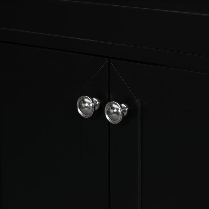Modern Bathroom Vanity Base Only, 2 Doors And 3 Drawers